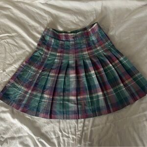 Vintage Plaid Pleated Skirt